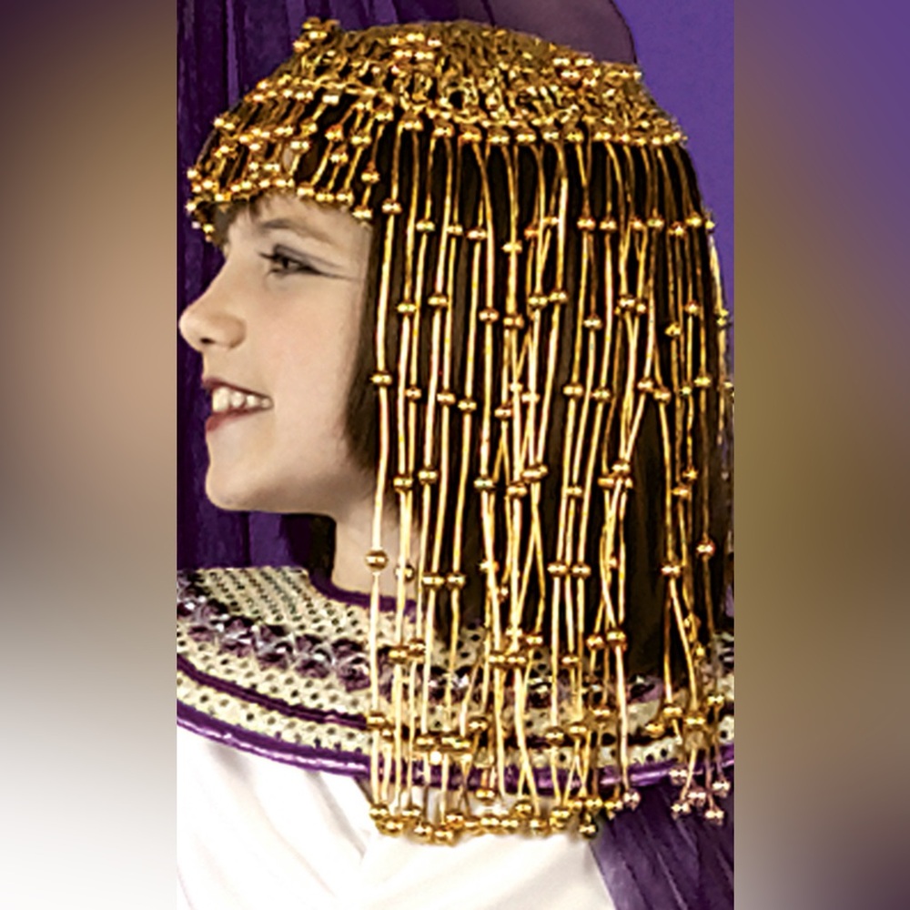 HALLOWEEN COSTUME! Cleopatra halter dress, headdress, accessories.